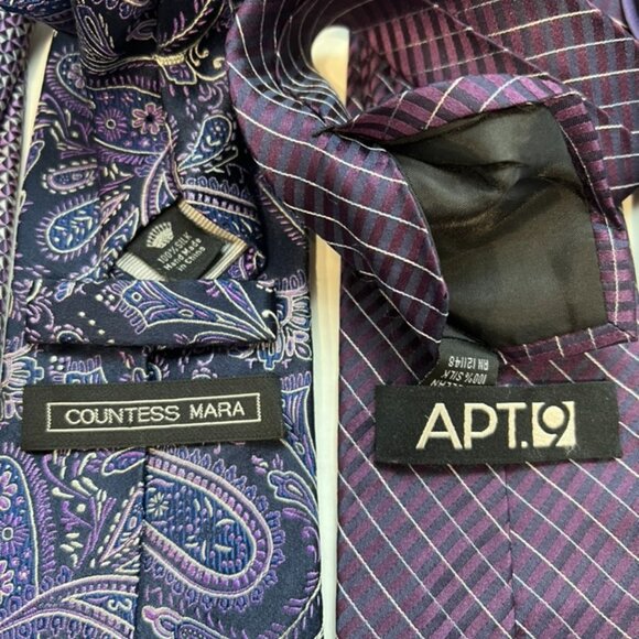 Vintage Lot of 8 Purple Silk Ties Valentino Countess Mara Chaps Stacy Adams - Picture 9 of 12